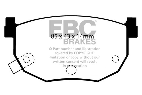 Pastiglie Freno EBC Yellowstuff DP4528R per Nissan 180SX, Hyundai Coupe e altre