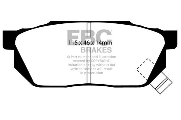 Pastiglie Freno EBC Greenstuff DP2570 per Honda Integra (non UK), Honda Civic (4th Gen) e altre