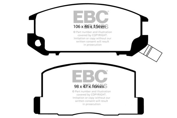 Pastiglie Freno EBC Ultimax DP602 per Toyota MR2 (Mk1)