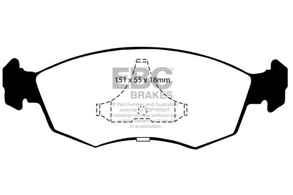 Pastiglie Freno EBC Yellowstuff DP4605/2R per Ford Granada, TVR Chimaera e altre