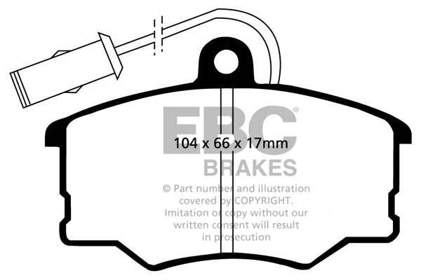 Pastiglie Freno EBC Ultimax DP616/2 per Alfa Romeo 164