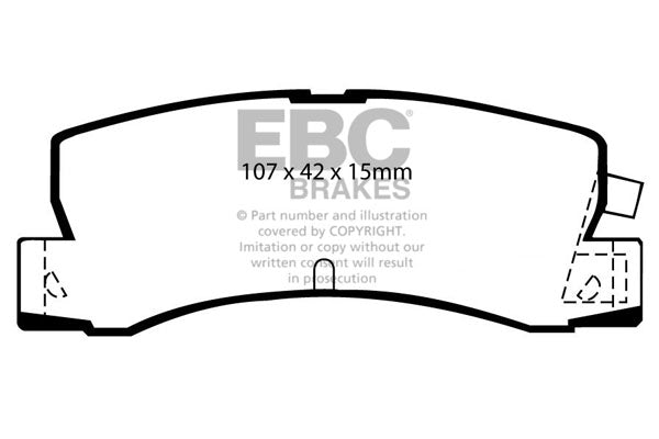 Pastiglie Freno EBC Ultimax DP629 per Toyota Corolla e Toyota Levin