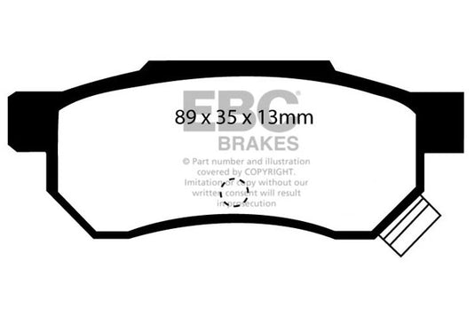 Pastiglie Freno EBC Yellowstuff DP4642/2R per Rover 200, Honda Integra (non UK) e altre