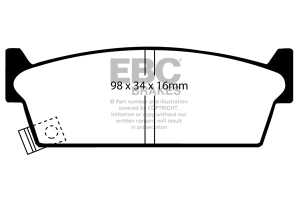 Pastiglie Freno EBC Ultimax DP686/2 per Nissan Skyline (R32), Nissan Skyline (R33) e altre