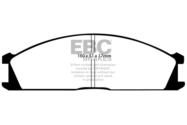 Pastiglie Freno EBC Greenstuff DP2691 per Subaru SVX e Nissan Navara