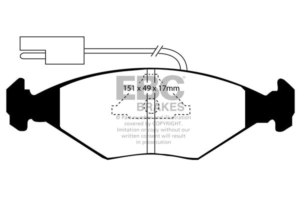 Pastiglie Freno EBC Ultimax DP704 per Fiat Fiorino, Innocenti Elba e altre