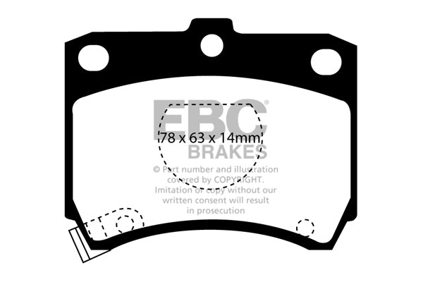 Pastiglie Freno EBC Ultimax DP737 per Mazda 121 e KIA Pride