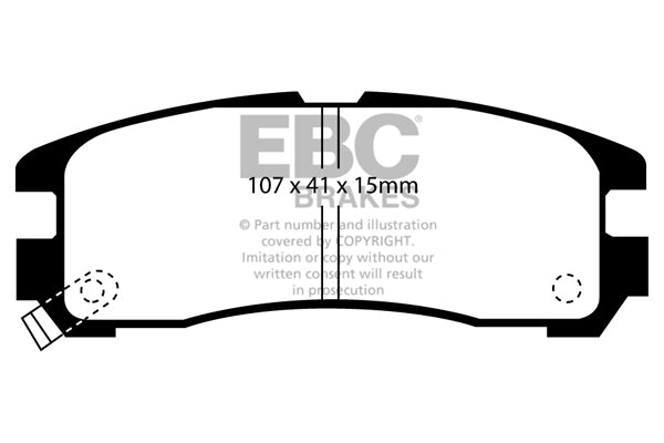 Pastiglie Freno EBC Yellowstuff DP4738R per Mitsubishi Galant, Mitsubishi Legnum e altre