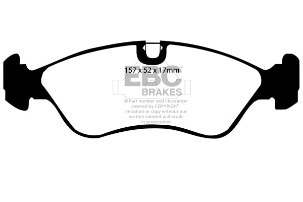 Pastiglie Freno EBC Yellowstuff DP4760R per Opel Vectra, Opel Astra (F) e altre