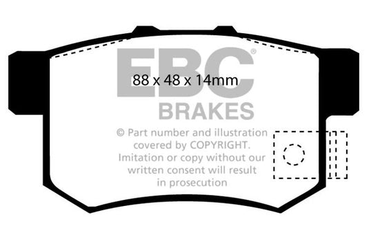 Pastiglie Freno EBC Yellowstuff DP4781/2R per Honda Odyssey, Honda Accord e altre