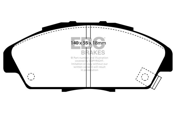 Pastiglie Freno EBC Ultimax DP818 per Honda Accord e Honda Ascot