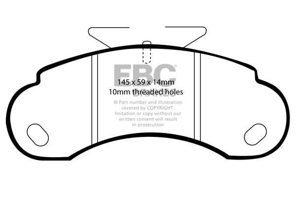 Pastiglie Freno EBC Ultimax DP832/2 per Mercedes-Benz MB100D e Santana Serie V1 88