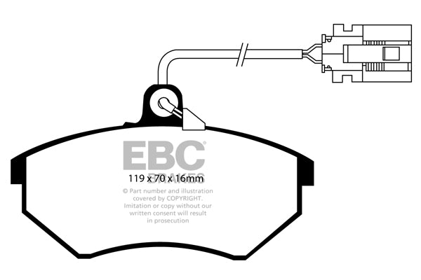 Pastiglie Freno EBC Ultimax DP841/3 per Volkswagen Golf (Mk3)