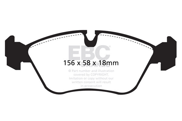 Pastiglie Freno EBC Redstuff DP3880C per Volvo S70, Volvo V70 (Mk1) e altre