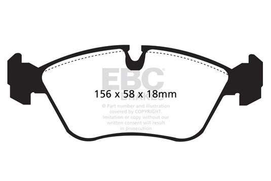 Pastiglie Freno EBC Yellowstuff DP4880R per Volvo S70, Volvo V70 (Mk1) e altre