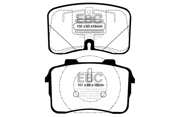 Pastiglie Freno EBC Yellowstuff DP4883R per Audi V8, Audi 200 quattro e altre