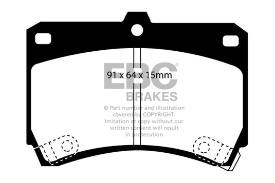 Pastiglie Freno EBC Yellowstuff DP4884R per Mazda 323, Mazda 121 e altre
