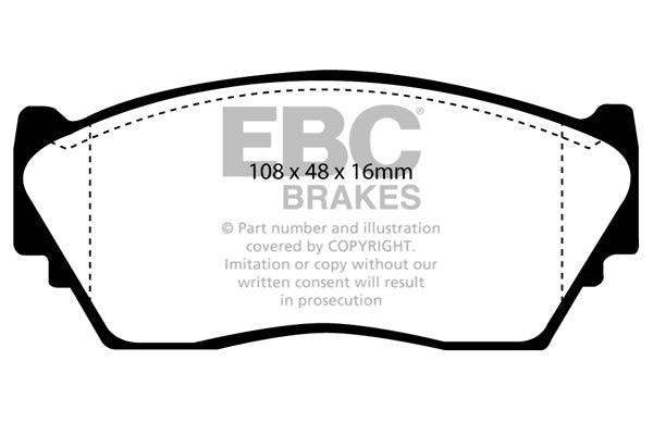 Pastiglie Freno EBC Ultimax DP892 per Nissan Sunny, Nissan Lucino e altre