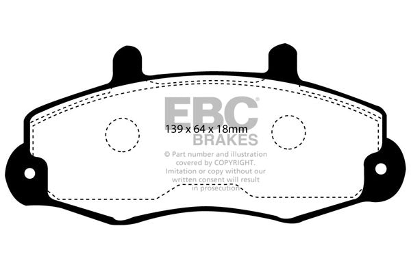 Pastiglie Freno EBC Ultimax DP918 per Ford Transit (2nd Gen) e Ford Tourneo
