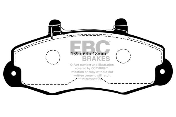Pastiglie Freno EBC Ultimax DP918/2 per Ford Transit (2nd Gen)