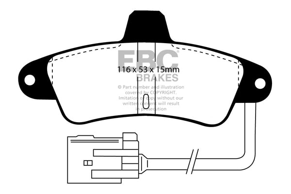 Pastiglie Freno EBC Ultimax DP965 per Ford Mondeo Saloon (Mk2), Ford Mondeo Hatchback (Mk2) e altre