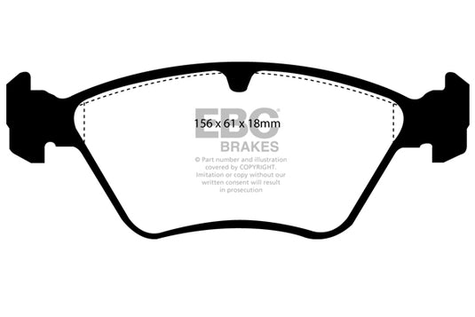 Pastiglie Freno EBC Yellowstuff DP4976R per Saab 900, Opel Calibra e altre