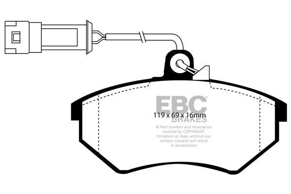 Pastiglie Freno EBC Ultimax DP982/2 per Volkswagen Corrado e Volkswagen Golf (Mk2)