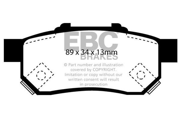 Pastiglie Freno EBC Ultimax DP984/2 per Honda Civic (5th Gen), Honda Civic (6th Gen) e altre