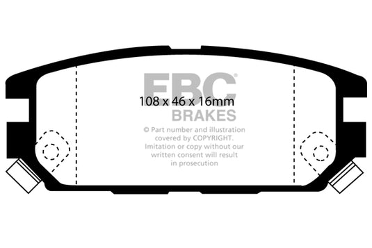 Pastiglie Freno EBC Yellowstuff DP4987R per Mitsubishi Space Wagon, Mitsubishi Galant e altre
