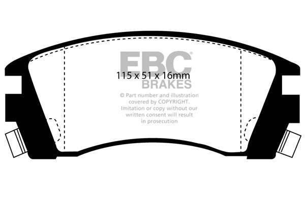 Pastiglie Freno EBC Ultimax DP988 per Nissan Sunny e Nissan Sunny Van