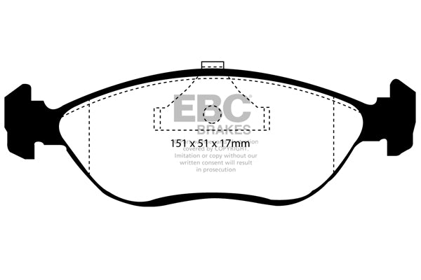 Pastiglie Freno EBC Ultimax DP989 per Volvo 440, Volvo 460 e altre
