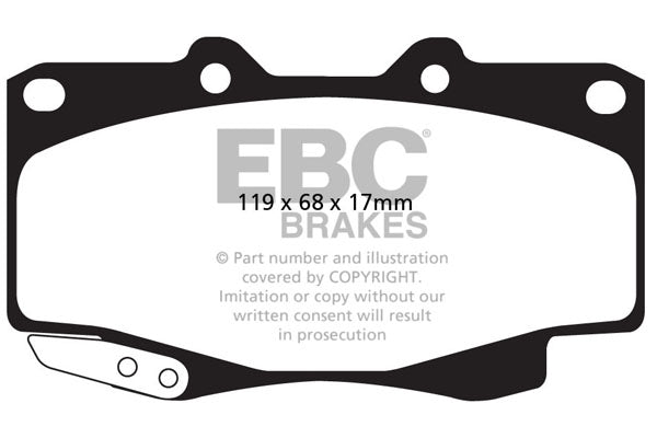 Pastiglie Freno EBC Yellowstuff DP42005R per Toyota Hi-Lux, Toyota Hi-Lux (Single Cab) e altre