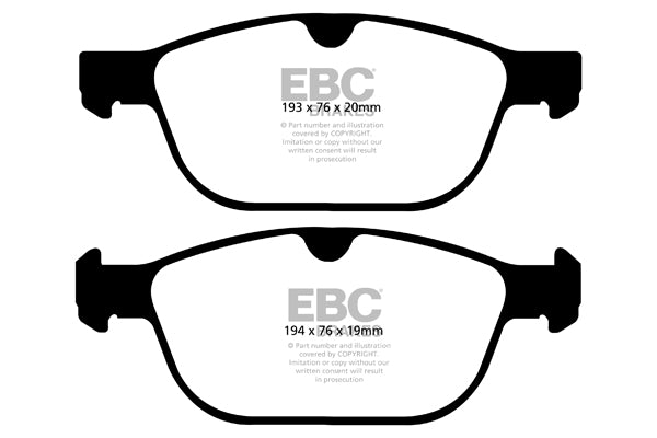 Pastiglie Freno EBC Yellowstuff DP42018R per Volvo XC60 e Volvo XC90