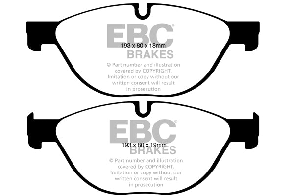 Pastiglie Freno EBC Greenstuff DP22019 per BMW Serie 7 (F01), BMW Serie 7 (F02) e altre