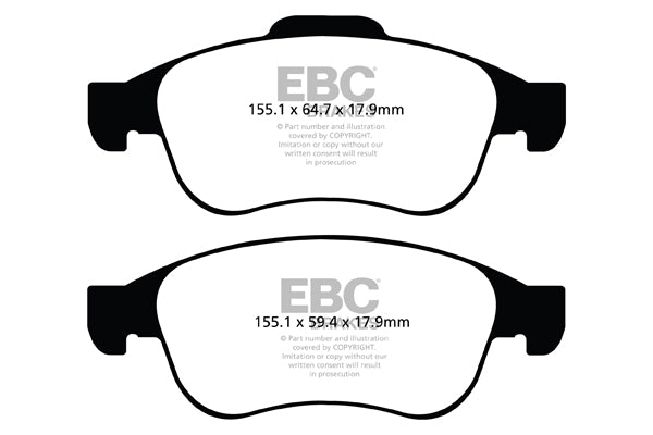 Pastiglie Freno EBC Ultimax DPX2023 per Renault Megane Estate(SportTour) (Mk3), Renault Megane Coupe (Mk3) e altre