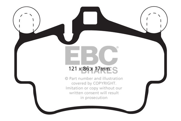 Pastiglie Freno EBC Bluestuff NDX DP52029NDX per Porsche 911 (997) (in ghisa disco Only), Porsche Cayman (in ghisa dischi solo) e altre