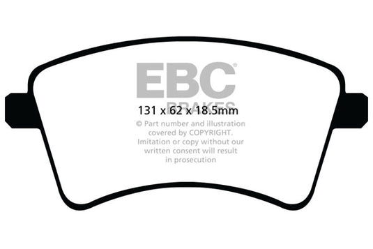 Pastiglie Freno EBC Ultimax DPX2033 per Mercedes-Benz Citan Dualiner, Mercedes-Benz Citan Traveliner e altre