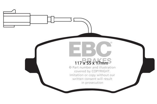 Pastiglie Freno EBC Ultimax DPX2044 per Lancia Ypsilon