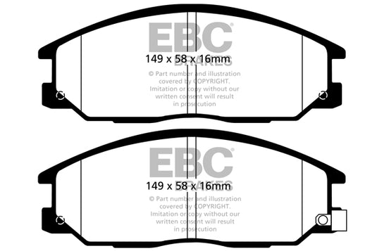 Pastiglie Freno EBC Ultimax DPX2049 per Ssangyong Rexton e Ssangyong Rexton W