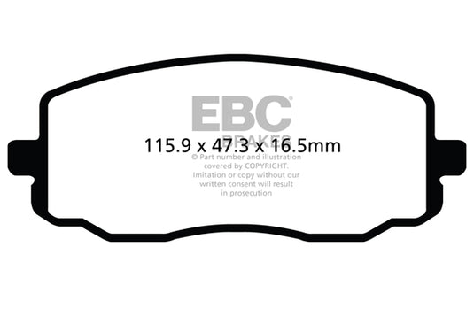 Pastiglie Freno EBC Ultimax DPX2050 per Hyundai i-10 e Hyundai i-20 (PB)