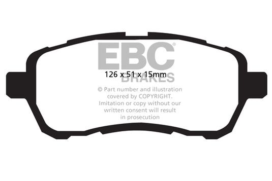 Pastiglie Freno EBC Ultimax DPX2058 per Daihatsu Materia e Daihatsu Sirion