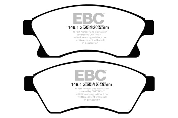 Pastiglie Freno EBC Yellowstuff DP42065R per Opel Astra (J), Vauxhall Astra (J) e altre