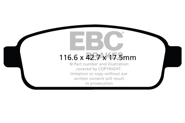 Pastiglie Freno EBC Yellowstuff DP42066R per Opel Astra (J), Vauxhall Astra (J) e altre