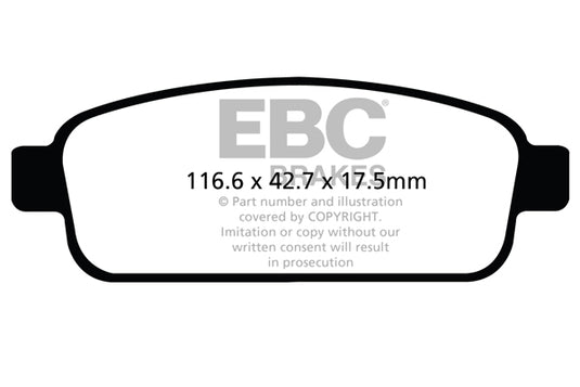 Pastiglie Freno EBC Ultimax DPX2066 per Opel Astra (J), Vauxhall Astra (J) e altre
