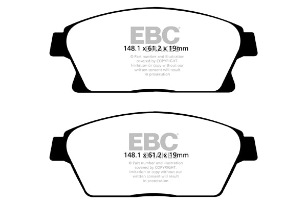 Pastiglie Freno EBC Yellowstuff DP42067R per Opel Astra (J), Vauxhall Astra (J) e altre