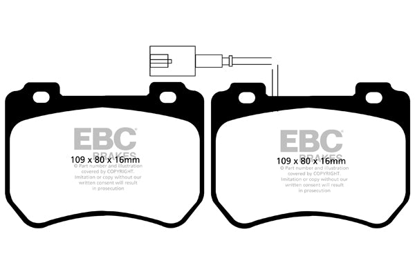 Pastiglie Freno EBC Yellowstuff DP42074R per Alfa Romeo 159, Alfa Romeo Brera e altre