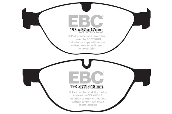 Pastiglie Freno EBC Redstuff DP32076C per Jaguar XJ, Jaguar XKR e altre