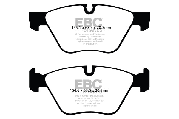 Pastiglie Freno EBC Yellowstuff DP42077R per BMW Serie 3 (E90), BMW Serie 3 (E91) e altre