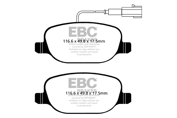 Pastiglie Freno EBC Redstuff DP32080C per Alfa Romeo Giulietta (940) e Lancia Delta