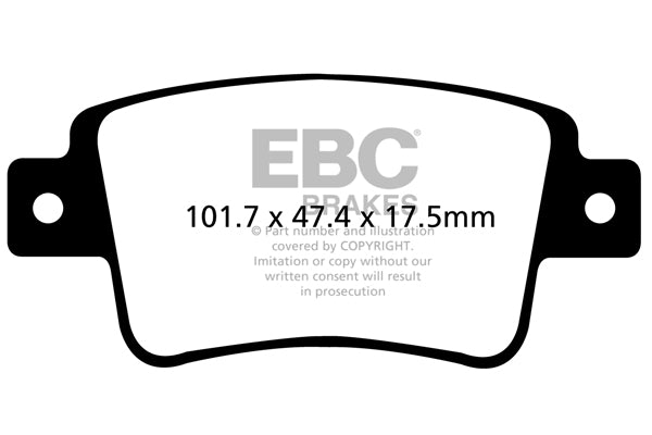 Pastiglie Freno EBC Ultimax DPX2101 per Fiat Punto Evo, Abarth Punto Evo e altre